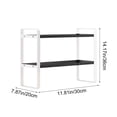 thumbnail image 3 of LSLJS Double-Tier Desktop Storage Shelf Student Desk Organizer Office Computer Desk Tiered Cabinet Clothing & Wardrobe Storage, 3 of 6
