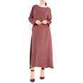 thumbnail image 1 of Erwazi Robe Tunique d'Automne pour Femmes, Décontractée, Ample, à Manches Longues, Col Rond, Fluide, Longue, Maxi, 1 of 2