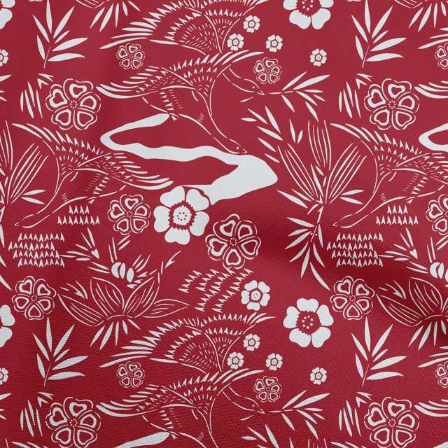 oneOone Rayon Red Fabric Asian Japanese Pattern Craft Projects Decor Fabric Printed By The Yard 56 Inch Wide
