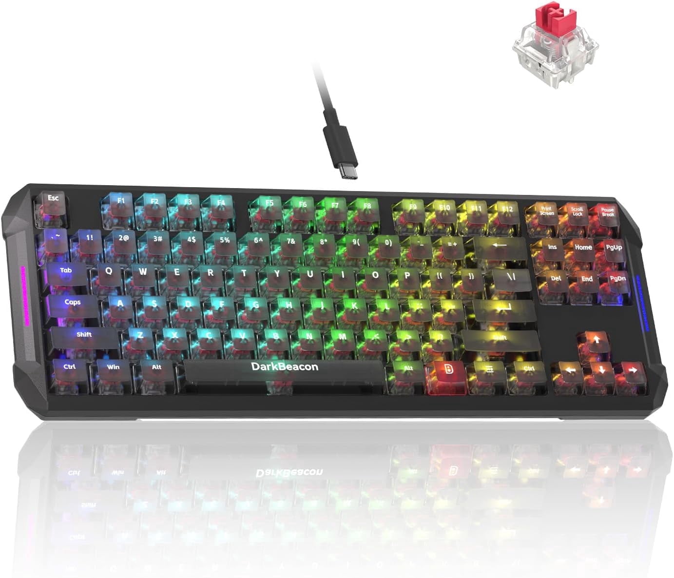 DarkBeacon Flux 87 HE Magnetic Switch Gaming Keyboard, Adjustable Actuation