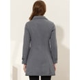 thumbnail image 4 of INSPIRE CHIC Manteau Long d'Hiver pour Femme à Col Peter Pan, à Simple Boutonnage, Bleu Foncé, TP, 4 of 5