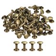 thumbnail image 1 of Unique Bargains 100 Ensembles de Rivets en Cuir Rivets à Double Calotte 8 mm Hauteur 12 mm Clous Métalliques Rivet, Ton Bronze, 1 of 5