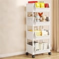 thumbnail image 4 of 4 Tier Rolling Cart, Storage Cart Bathroom Storage Carts with Wheels,3 Tier Rolling Utility Cart Organizer for Bathroom, Kitchen, Snack, Craft, Makeup, 4 of 7