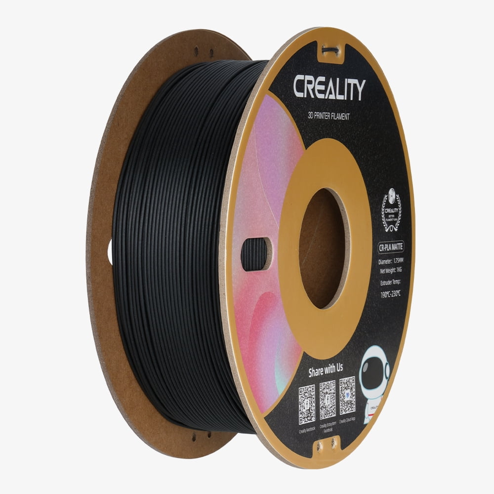 Filament d'impression 3D Creality CR-PLA mat, 1,0 kg, 1,75 mm, noir mat