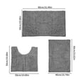 thumbnail image 3 of Boovnll Bathroom Rugs Set of 3, Super Absorbent Soft Chenille Solid Color Toilet Mat, Bath Mat Non-Slip Backing Quickly Drying for Bathroom, Kitchen, Pool, Bath Mats for Bathroom, 3 of 8