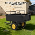 thumbnail image 4 of Heavy Duty Tow Behind ATV Trailer Steel Dump Cart 500 LB, 10-Cubic Feet Capacity Garden Utility Trailer with Removable Tailgate for Riding Lawn Mower Tractor, 4 of 7