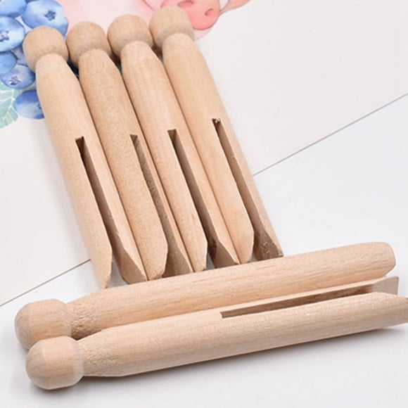 Épingles à Vêtements en Bois Chevilles Old School 50 Unités Pinces Rondes Résistantes aux Intempéries Chevilles Poupées Chevilles Traditionnelles