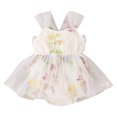 thumbnail image 1 of MIASHUI Barboteuse Robe Tutu en Maille Sans Manches à Broderie Florale pour Filles, Beige, 9-12 Mois, 1 of 8