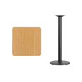 thumbnail image 2 of Flash Furniture 24" Square Natural Laminate Table Top with 18" Round Bar Height Table Base, 2 of 2