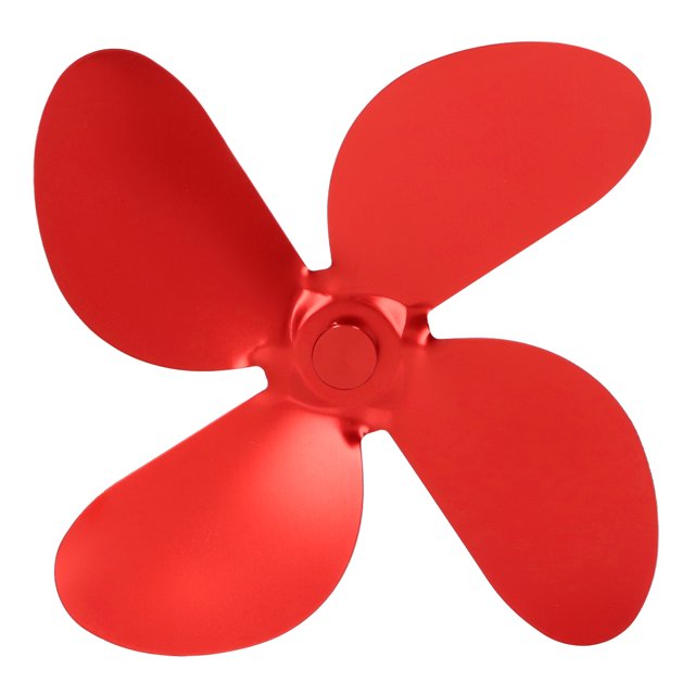 Ventilateur Poêle Ventilateur Palette Alliage d'Aluminium Ensemble de 4 Pales Kit avec Clé Hexagonale Vis pour Remplacement