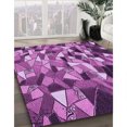 thumbnail image 3 of Ahgly Company Tapis d'Intérieur Lavable en Machine Carré Transitionnel Magenta Foncé Violet, 5 Pieds Carré, 3 of 7