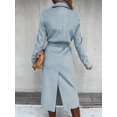 thumbnail image 4 of LinYooLi Trench Coats for Women Casual Lapel Long Solid Color Wrap Coat Wool Blend Overcoat Shacket Jacket, 4 of 4