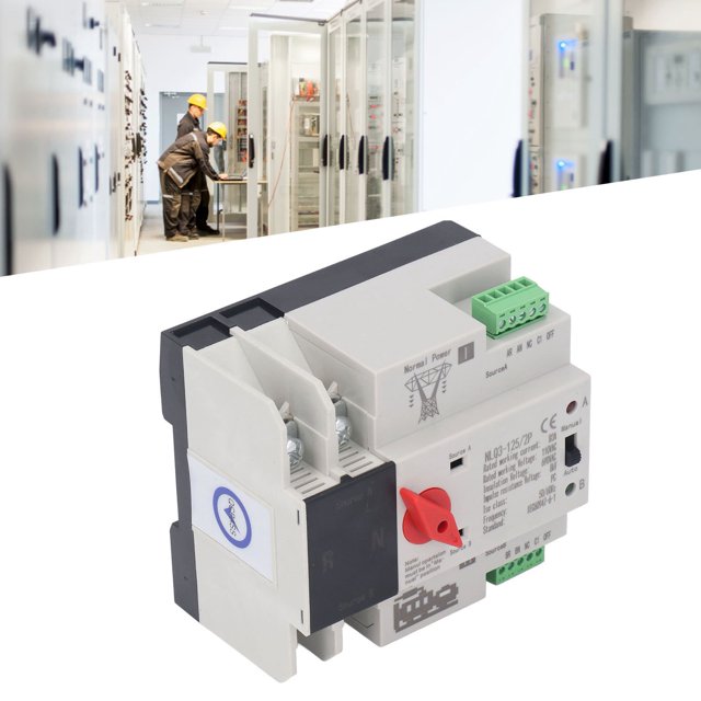 Interrupteur de Transfert Automatique Double Puissance, Double Interrupteur d'Alimentation AC110V Isolation Anti Interférence pour Centre Commercial