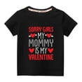 thumbnail image 1 of Pisexur Mode Mignon pour Tout-Petits Garçons Filles Couleur Unie Col Rond Saint-Valentin Imprimé Cœur Manches Courtes, 1 of 4