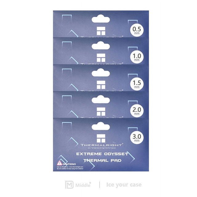 ODYSSEY Heat Dissipation Silicone Pad CPU/GPU Graphics Card Thermal Pad Motherboard Silicone Grease Pad Multi-Size 12.8W 120x20mm thickness 2.0mm