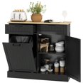 thumbnail image 1 of HOMCOM 10 Gallons Tilt Out Trash Cabinet, Kitchen Island w/ Drawers, Black, 1 of 10