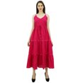 thumbnail image 3 of Bimba Femmes Robe Longue Maxi Cordon Taille Spaghetti Bretelles Robes, 3 of 9