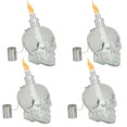 thumbnail image 1 of Sunnydaze Grinning Skull Glass Tabletop Torches - Clear - 4-Pack, 1 of 9