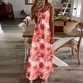 thumbnail image 1 of Ovzne Robes d'Été pour Femmes Robe pour Femme Robes d'Été pour Femmes Imprimé Sans Manches Col Rond Robe Décontractée Longues Robes Robe de Vacances Imprimée Liquidation, 1 of 5