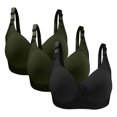 thumbnail image 2 of Bras for Women, 3PC Womans Large Size Solid Color Without Steel Ring Gathering Comfortable Bras Daily Bra, 2 of 3