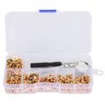 thumbnail image 1 of 100 Sets Rond Moine Tête Rivets Laiton Vis Goujons Cuir Vêtement Artisanat Bouton Or 3 Outils, 1 of 14
