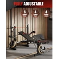 thumbnail image 4 of BeesClover Olympic Weight Bench for Home Gym, 7-in-1 Multi-Function Bench Press Set with Leg Extension/Curl, Lat Pulldown & Preacher Curl, 4 of 8