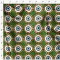 thumbnail image 4 of Soimoi Green Velvet Fabric Marigold Geometric Print Fabric by Yard 58 Inch Wide, 4 of 5