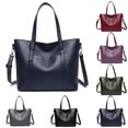 thumbnail image 2 of Women Tote Bag Solid Color Large Capacity Casual Tote Handbag Crossbody Purse, 2 of 6