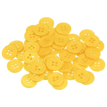 Unique Bargains 160pcs 24L Sewing Buttons 5/8'(15mm) Resin Round Flat 4-Hole Craft Buttons for Sewing Clothing and DIY, Yellow