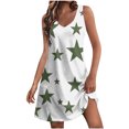 thumbnail image 2 of Ovzne Robes pour Femmes 2025 Robe Mode d'Été pour Femmes avec Poches Imprimée Sans Manches à Col en V Robe Grande Taille Robe Imprimée Liquidation, 2 of 5