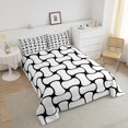 thumbnail image 4 of Erosebridal Modern Abstract Patchwork Bedding Queen Comforter Set, Abstract White Black Down Comforter Lightweight 3 Pieces, 4 of 8