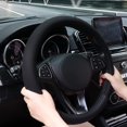 thumbnail image 3 of 15 Inch Steering Wheel Covers, Microfiber Leather and Viscose, Odorless Breathable Anti-Slip Car Steering Wheel Protector Compatible with Most Makes and Models of Cars and Trucks, Black, 3 of 7
