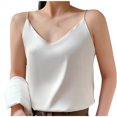 thumbnail image 1 of Timegard Womens Camisole Tops Spaghetti Strap V Neck Sleeveless Tank Tops Solid Color Comfy Shirts, 1 of 5