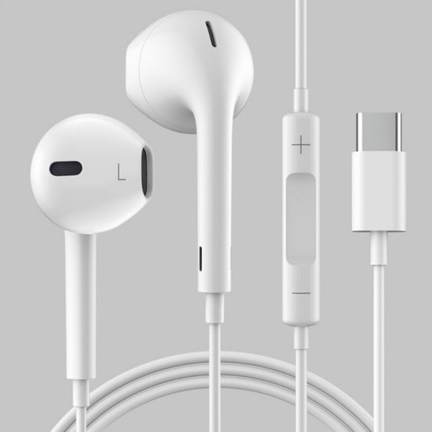 Type C Wired In-Ear HiFi Stereo Earphones With Mic Noise Cancelling Earbuds Gym Sports Headsets