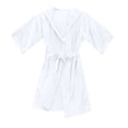 thumbnail image 2 of MIASHUI Peignoirs de Pyjama pour Enfants Garçons Filles en Soie Satinée à Capuche, Blanc, 8-9 Ans, 2 of 7