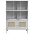 thumbnail image 3 of vidaXL Adult Standard Bookcase Senja Rattan Look White 90x35x130 cm Solid Wood Pine, 3 of 5