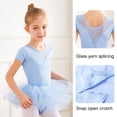 thumbnail image 2 of Baby Girls Childrens Dance Clothes Summer Short Sleeves Training Clothes Ballet One-piece Performance Clothes Skirt Set, 2 of 7