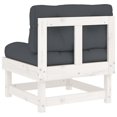 thumbnail image 3 of vidaXL Middle Sofa with Cushions White Solid Wood Pine, 3 of 5