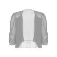 thumbnail image 3 of Women's Half Sleeve Ruffle Sheer Shrug Bolero Cardigan Summer Open Front Chiffon Blouses Tops Gray M, 3 of 6
