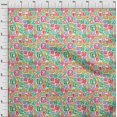 thumbnail image 4 of oneOone Rayon Green Fabric Kids Alphabet Craft Projects Decor Fabric Printed By The Yard 56 Inch Wide, 4 of 4