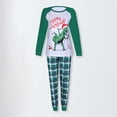 thumbnail image 3 of Ensemble de Pyjama Familial 2 Pcs Col Ras du Cou Imprimé Dinosaure Tenue Quotidienne (Vert P Papa), 3 of 9