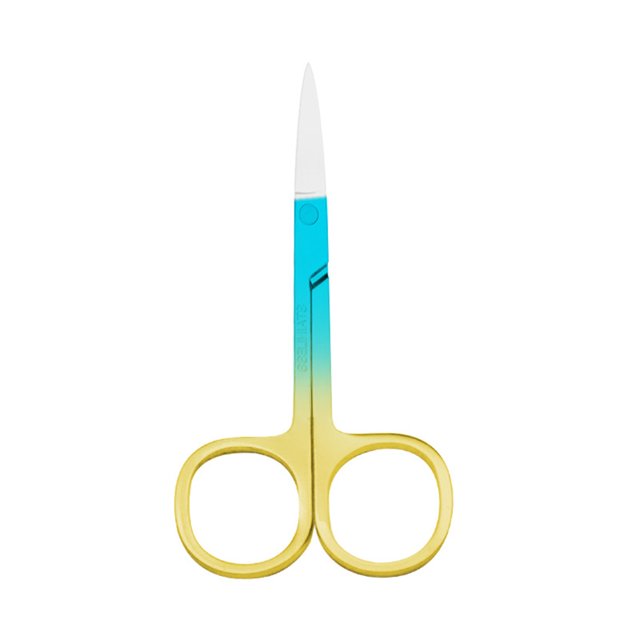 Eyebrow Scissors Household Simple Stainless Steel Brow Shape Tools Convenient Personal Care Trimmer Beauty Tool for Makeup Use Blue Golden