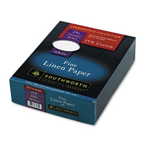 Southworth Credentials Collection Livre blanc sur le lin fin 24lb Lettre 500 par boîte