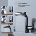 thumbnail image 3 of Bathroom Faucet, Single Hole Bathroom Sink Faucet Matte Waterfall Bathroom Faucet  Single Handle Kitchen Sink Faucet with 5 Water  Modes and LED Temperature Display for RV Bar, 3 of 8
