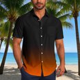 thumbnail image 2 of Pisexur Shirts for Man T Hommes Mode Décontractée Col Rabattu Impression Dégradée Manches Courtes Chemise Boutonnée Blouse Orange, L Chemises de Golf Hommes & Chemises Hommes, 2 of 7
