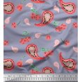 thumbnail image 1 of Soimoi Modal Satin Fabric Floral & Paisley Printed Craft Fabric by The Yard 42 Inch Wide, 1 of 3