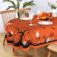 thumbnail image 2 of Oval Halloween Tablecloth 60x102In,Orange Pumpkin Skull Ghost Tablecloths,Polyester Waterproof Wrinkle-Resistant and Durable Table Cloth,Suitable for Halloween,Parties,Holiday,Kitchens, 2 of 6