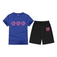 thumbnail image 4 of FAOWME T-Shirt Enfant Imprimé Lettres Colorées Col Rond Manches Courtes pour Filles Garçons T-Shirts Tee Tops Bleu 8-9 Ans, 4 of 4