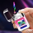 thumbnail image 1 of Big Savings! Creative Gradient Color Lighter, Outdoor Windproof Lighter with Double Arcs, Cool Transparent Lighter for BBQ, Camping, and Fire Starting, 1 of 6