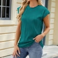 thumbnail image 1 of Penkiiy T-Shirts à Col Rond Décontractés Amples à Manches Courtes pour Femmes, Couleur Unie, Hauts d'Été Basiques, m Vert Armée, 1 of 4
